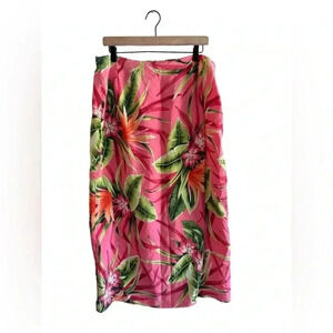 Worthington Womens Longline Silk Tropical Vacation Print Size 18